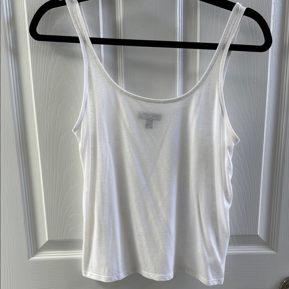 Express White Relaxed Crop Tank Top - Picture 1 of 4